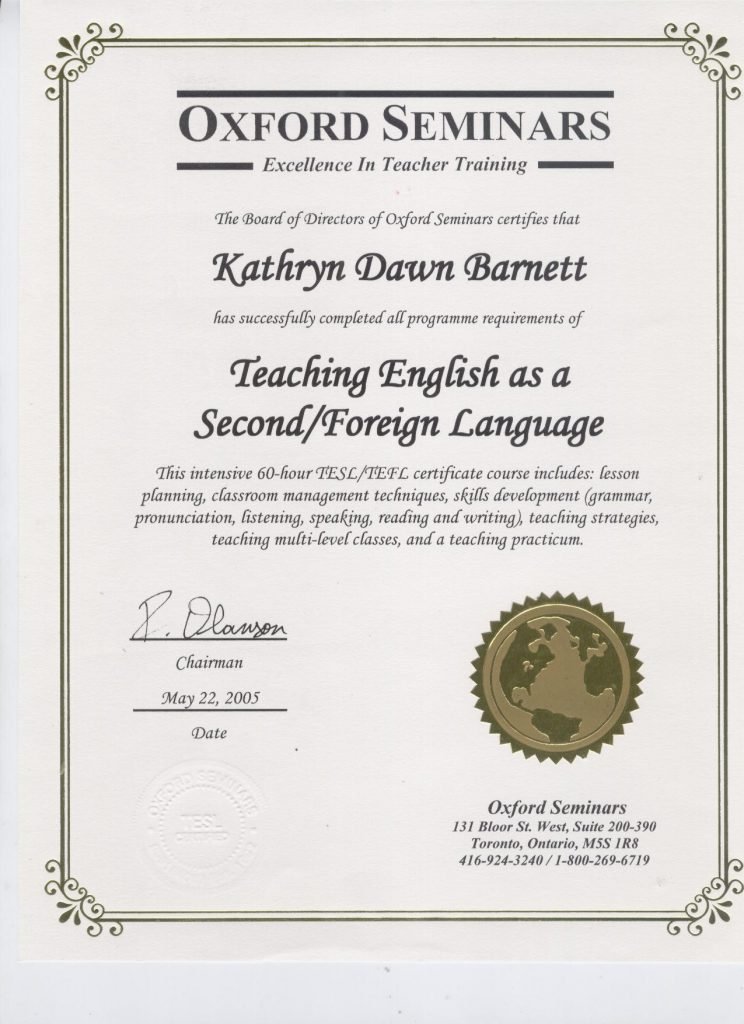 English TimeEğitmen Sertifikaları Sertifika 8