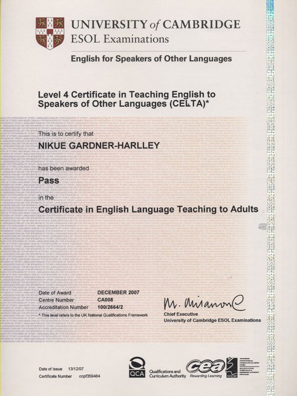 English TimeEğitmen Sertifikaları Sertifika 54