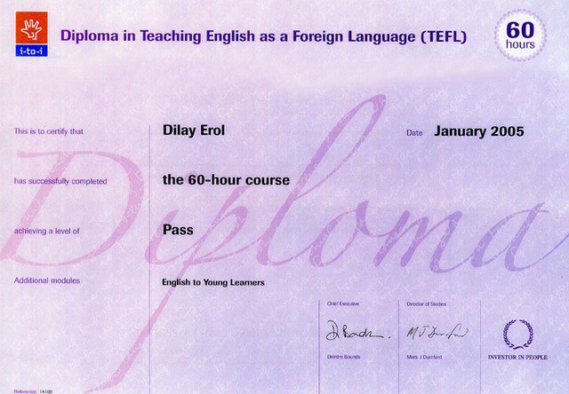 English TimeEğitmen Sertifikaları Sertifika 74